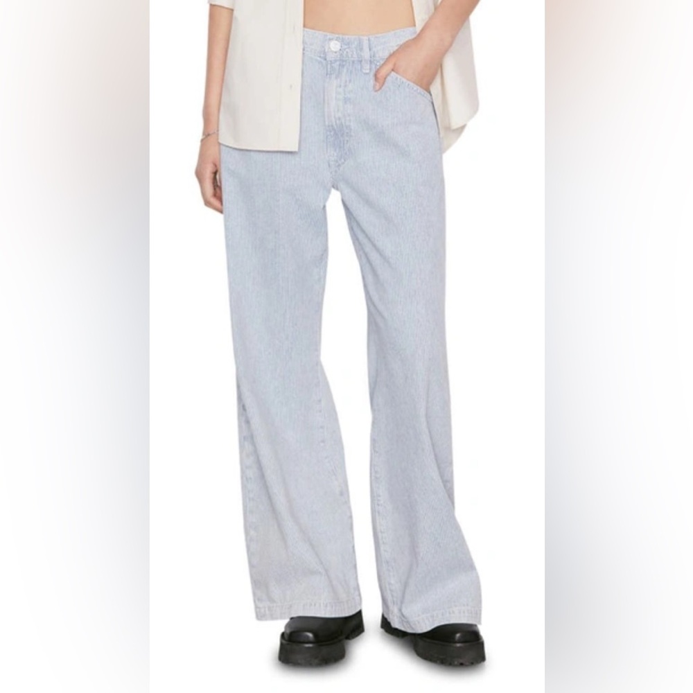 FRAME Le Baggy Palazzo Pinstripe Wide-leg Pants size 28
